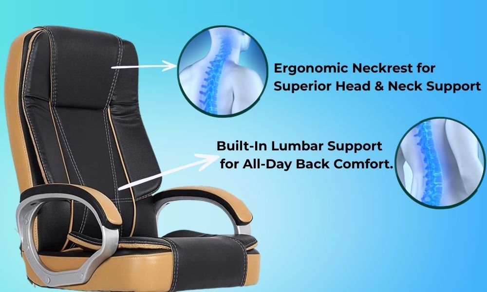 Oggon Charmer High Back Ergonomic Executive Leatherette Office Chair with Lumbar Support