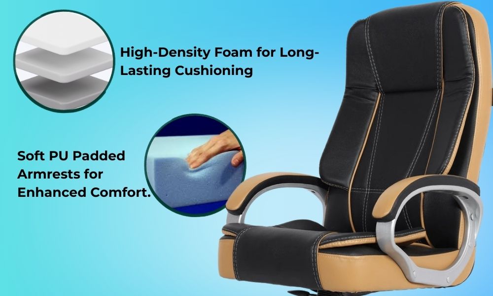 Oggon Charmer High Back Ergonomic Executive Leatherette Office Chair with Lumbar Support