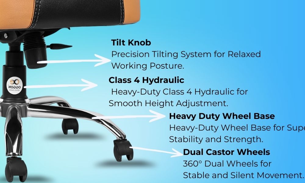 Oggon Charmer High Back Ergonomic Executive Leatherette Office Chair with Lumbar Support