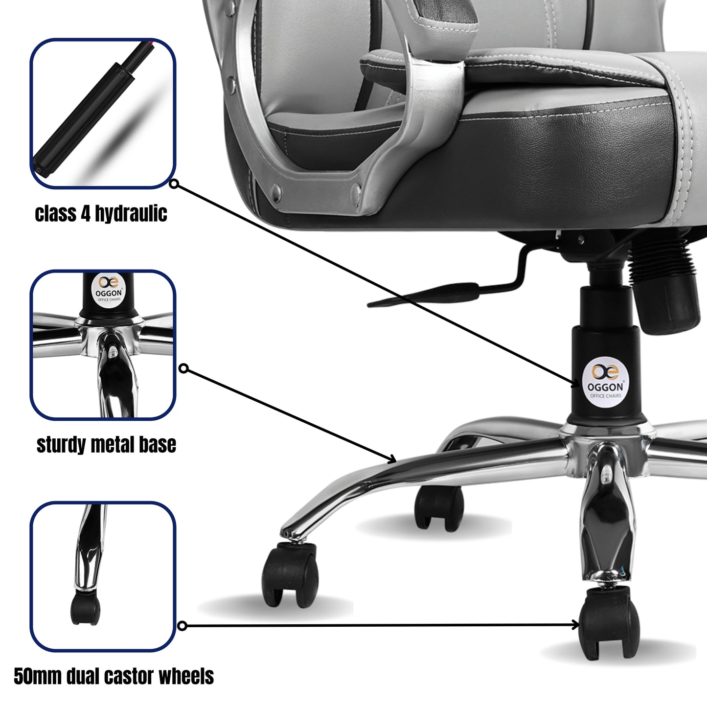 Oggon Charmer High Back Ergonomic Executive Leatherette Office Chair with Lumbar Support