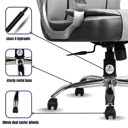 Oggon Charmer High Back Ergonomic Executive Leatherette Office Chair with Lumbar Support
