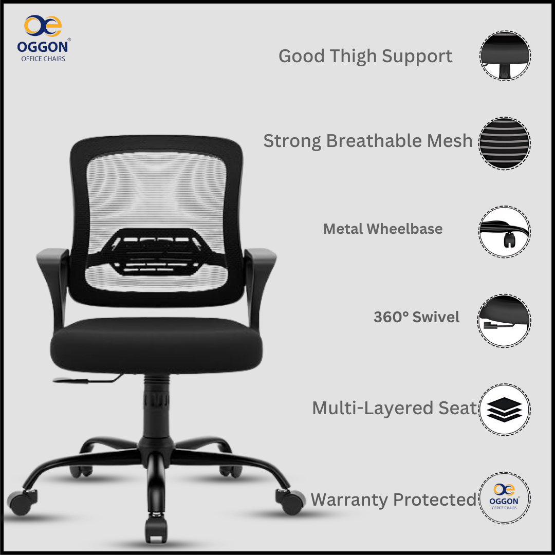 OGGON Ergolux Orthopedic Ergonomic Office Chair – Mesh Back