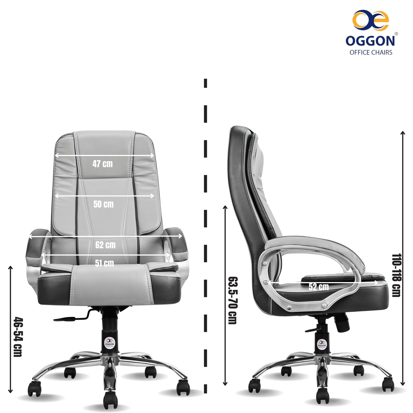 Oggon Charmer High Back Ergonomic Executive Leatherette Office Chair with Lumbar Support
