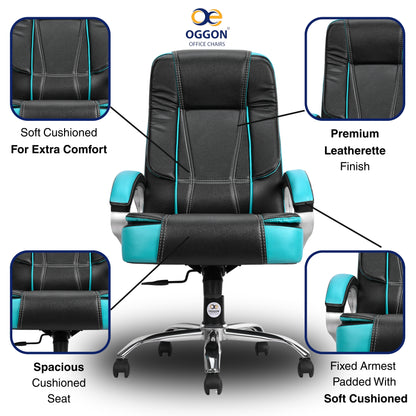 Oggon Charmer High Back Ergonomic Executive Leatherette Office Chair with Lumbar Support