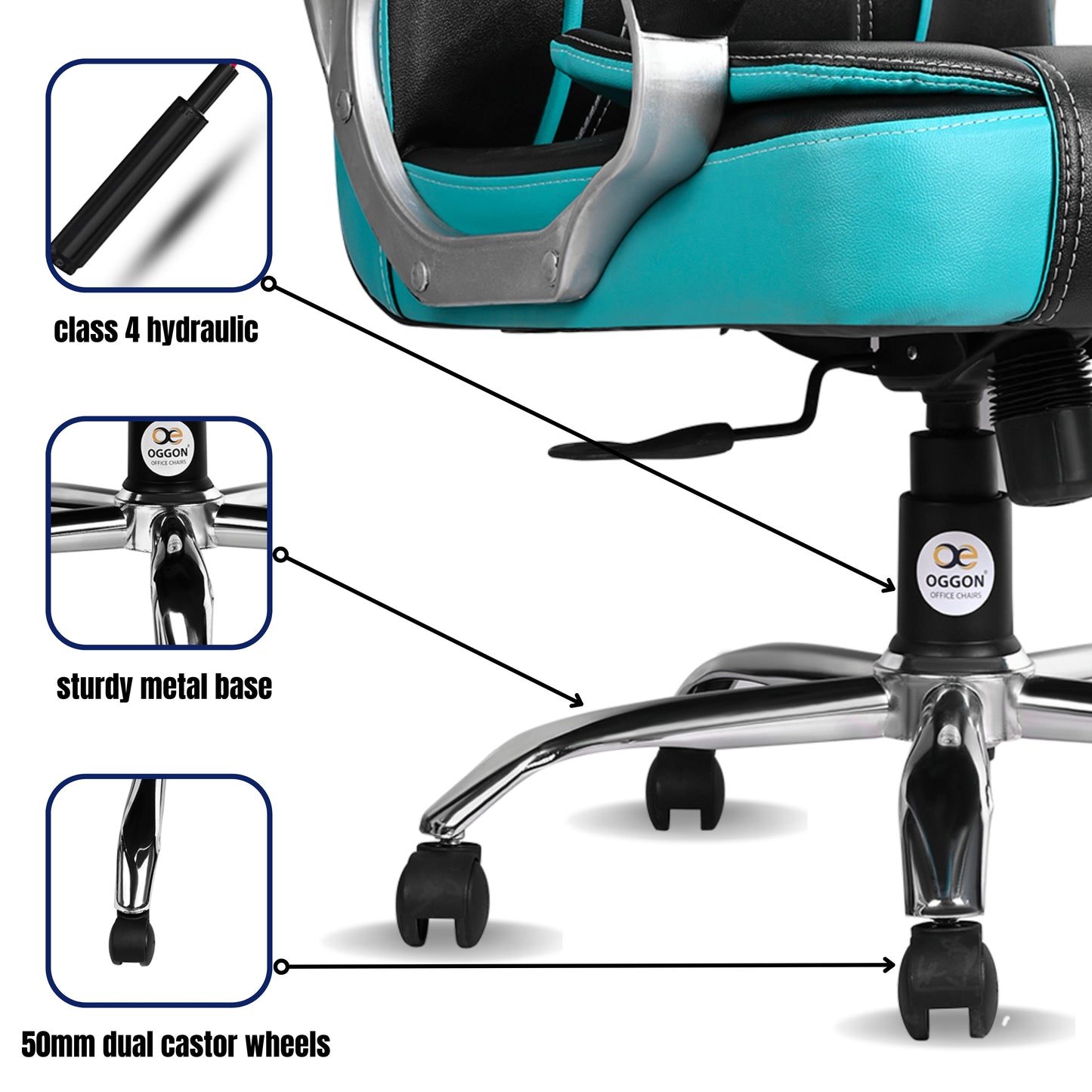 Oggon Charmer High Back Ergonomic Executive Leatherette Office Chair with Lumbar Support