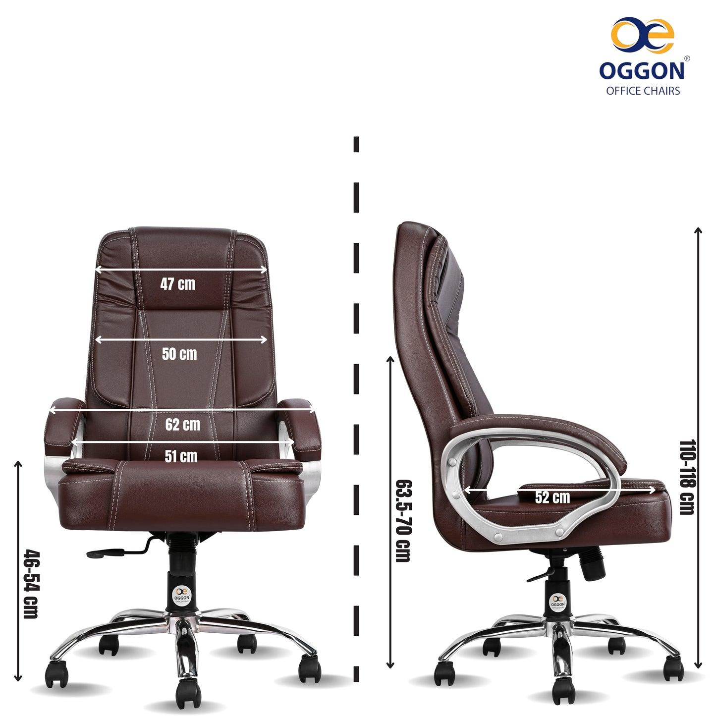 Oggon Charmer High Back Ergonomic Executive Leatherette Office Chair with Lumbar Support