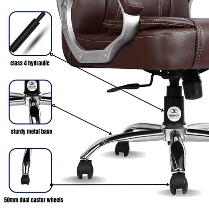 Oggon Charmer High Back Ergonomic Executive Leatherette Office Chair with Lumbar Support