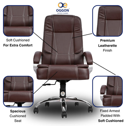 Oggon Charmer High Back Ergonomic Executive Leatherette Office Chair with Lumbar Support