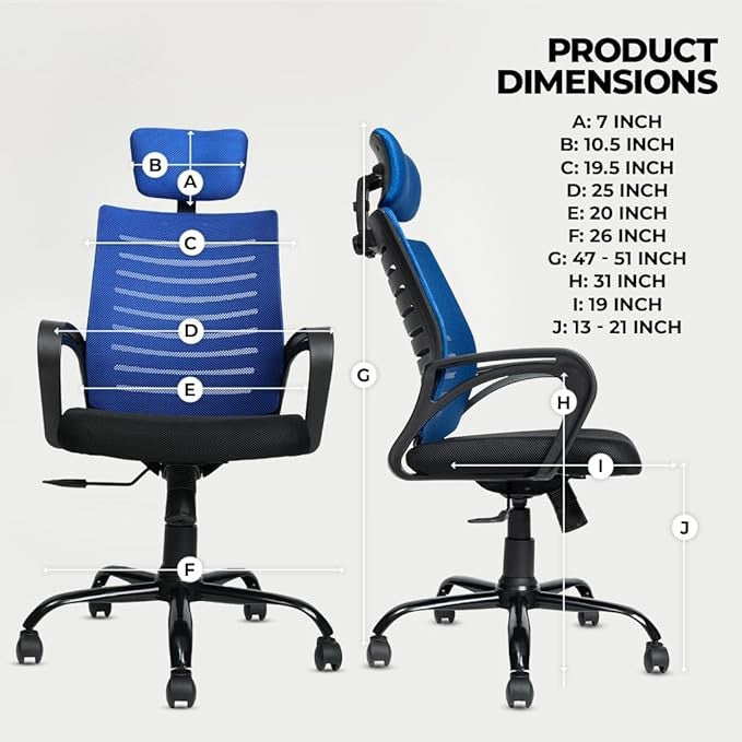 OGGON Irish High Back Ergonomic Mesh Office Chair | Professional Computer Seating