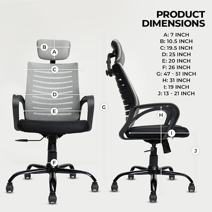 OGGON Irish High Back Ergonomic Mesh Office Chair | Professional Computer Seating