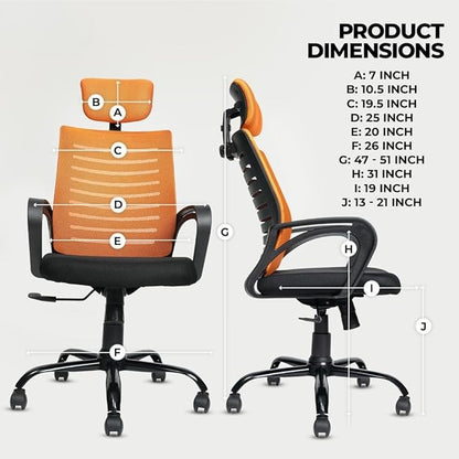 OGGON Irish High Back Ergonomic Mesh Office Chair | Professional Computer Seating