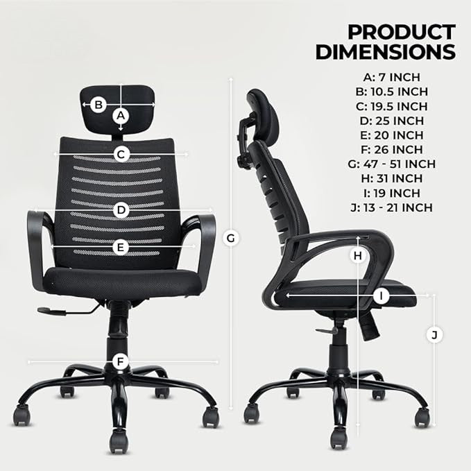 OGGON Irish High Back Ergonomic Mesh Office Chair | Professional Computer Seating