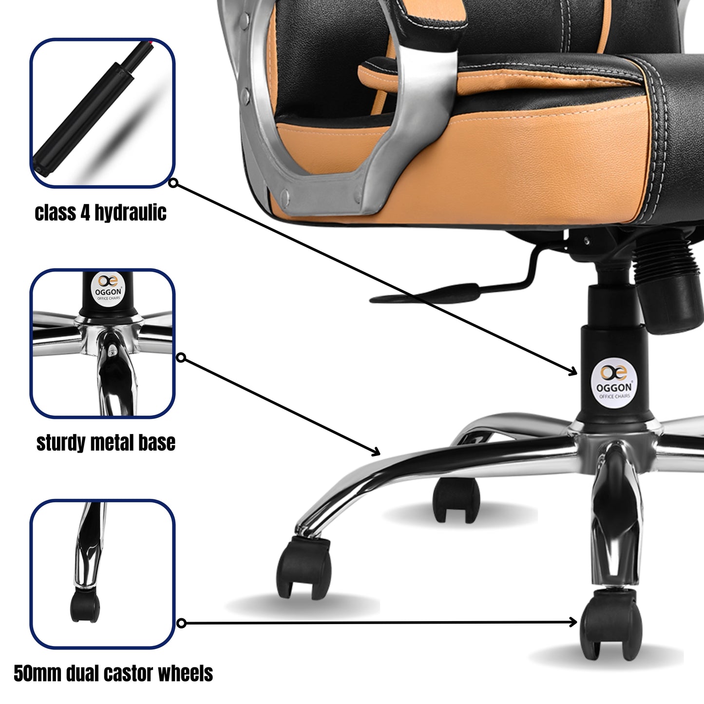 Oggon Charmer High Back Ergonomic Executive Leatherette Office Chair with Lumbar Support