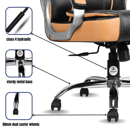 Oggon Charmer High Back Ergonomic Executive Leatherette Office Chair with Lumbar Support