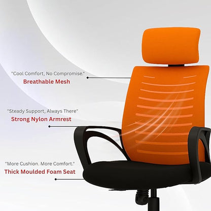 OGGON Irish High Back Ergonomic Mesh Office Chair | Professional Computer Seating