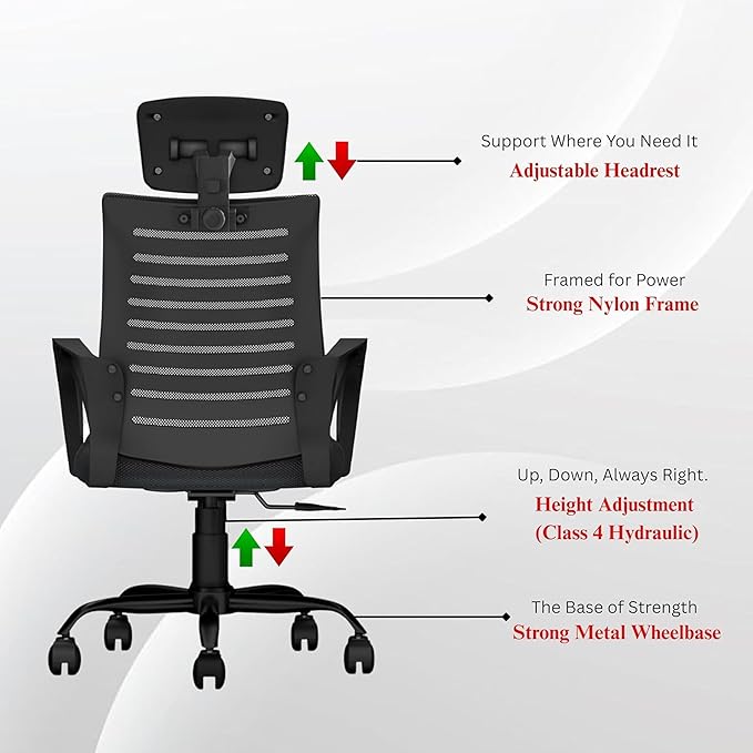 OGGON Irish High Back Ergonomic Mesh Office Chair | Professional Computer Seating