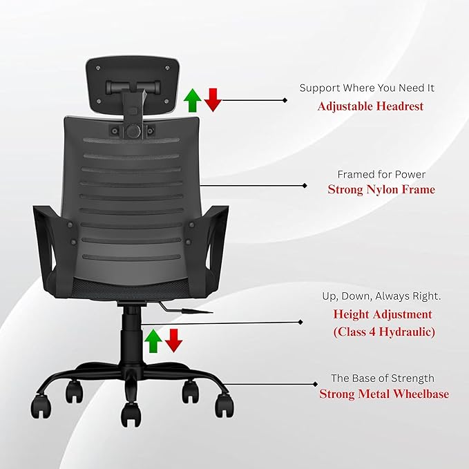 OGGON Irish High Back Ergonomic Mesh Office Chair | Professional Computer Seating