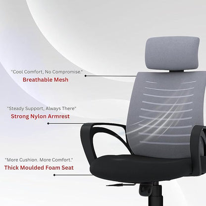 OGGON Irish High Back Ergonomic Mesh Office Chair | Professional Computer Seating
