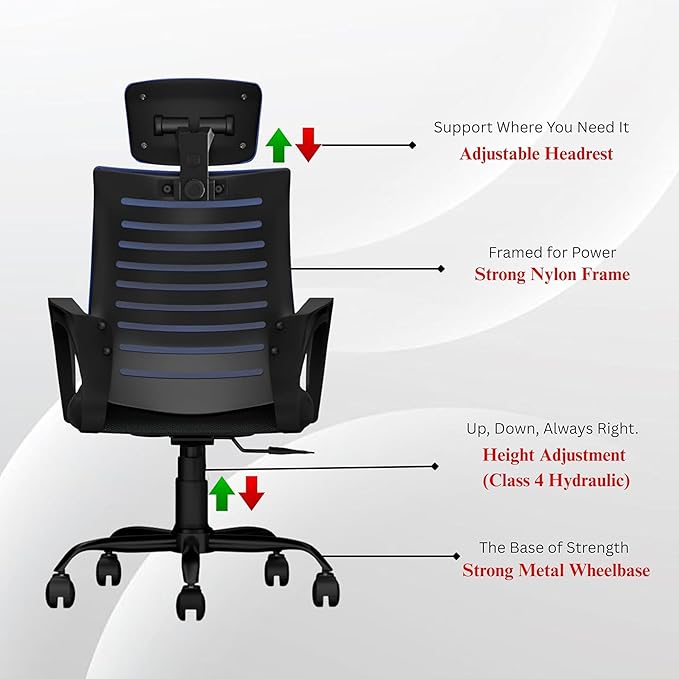 OGGON Irish High Back Ergonomic Mesh Office Chair | Professional Computer Seating