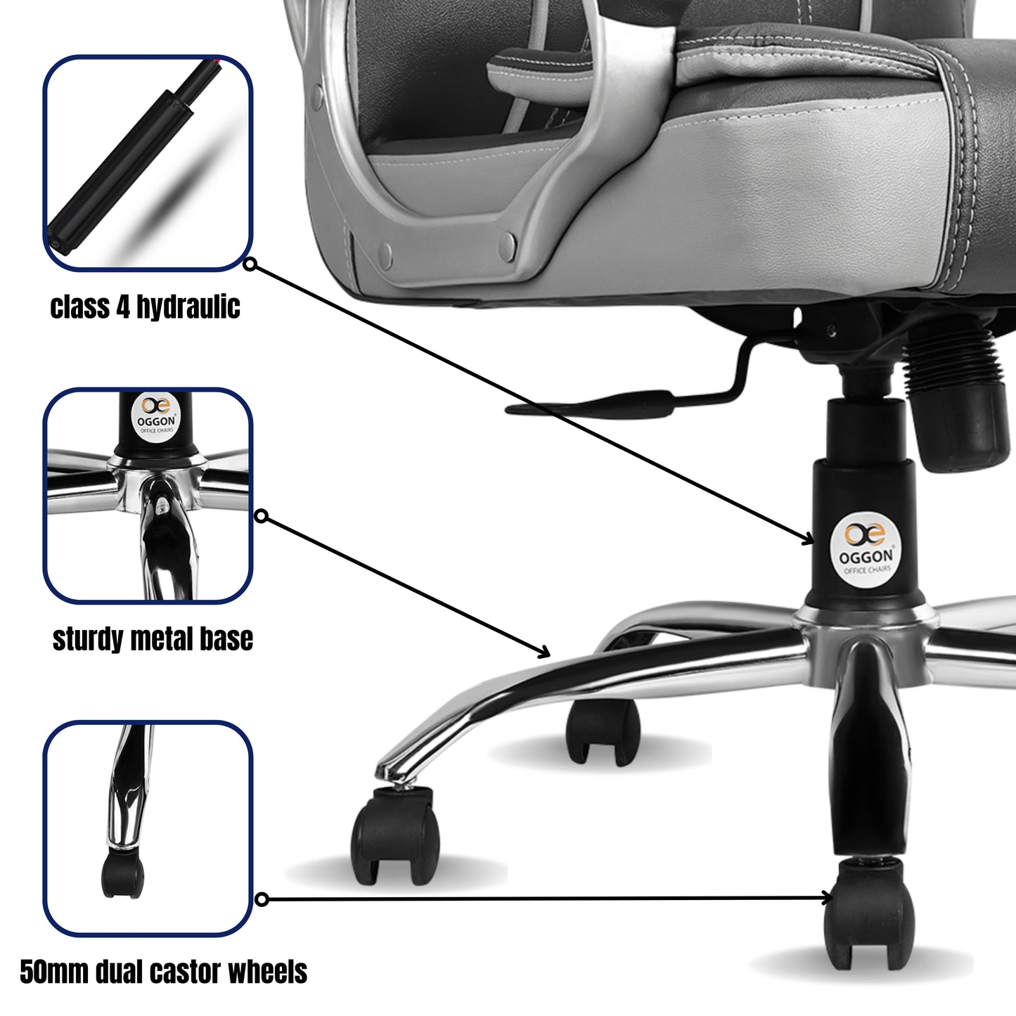 Oggon Charmer High Back Ergonomic Executive Leatherette Office Chair with Lumbar Support