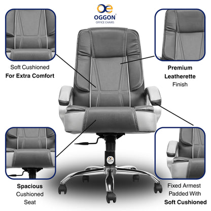 Oggon Charmer High Back Ergonomic Executive Leatherette Office Chair with Lumbar Support
