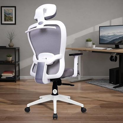 OGGON Marcoos High Back Ergonomic Mesh Office Chair – Adjustable Headrest & Armrests | 3 Years Warranty