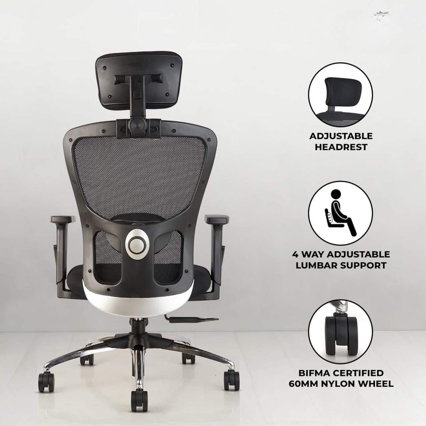 Oggon Victoria Ergonomic Mesh Office Chair with Headrest & 3D Adjustable Armrests