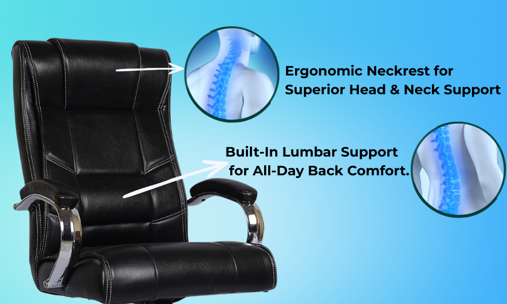 Oggon Alexander Ergonomic Executive Leatherette High Back Office Chair with Lumbar Support