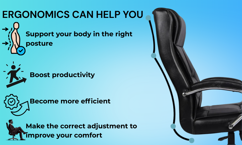 Oggon Alexander Ergonomic Executive Leatherette High Back Office Chair with Lumbar Support