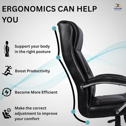 Oggon Alexander Ergonomic Executive Leatherette High Back Office Chair with Lumbar Support