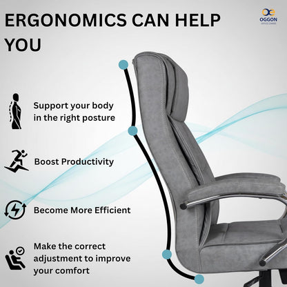 Oggon Alexander Ergonomic Executive Leatherette High Back Office Chair with Lumbar Support