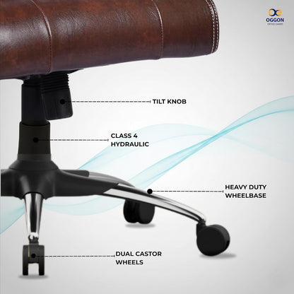 Oggon Alexander Ergonomic Executive Leatherette High Back Office Chair with Lumbar Support