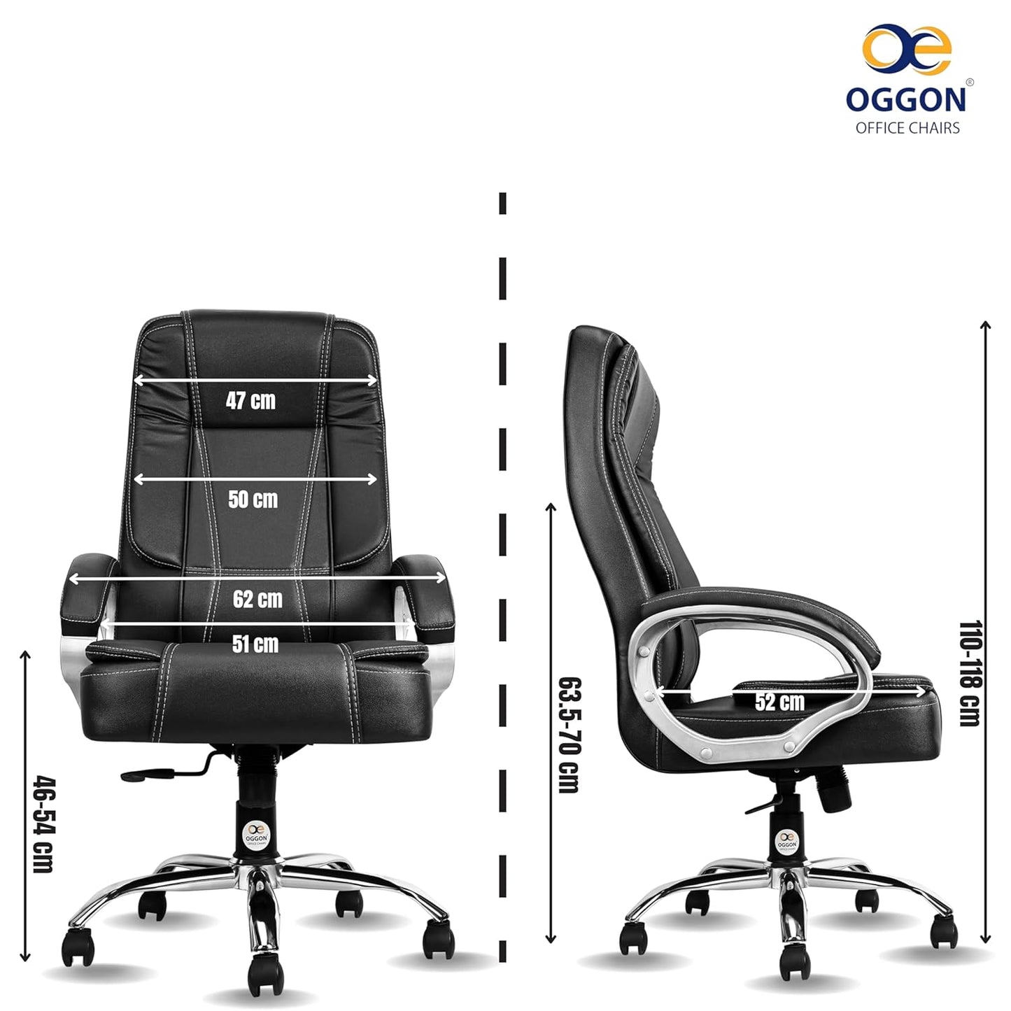 Oggon Charmer High Back Ergonomic Executive Leatherette Office Chair with Lumbar Support