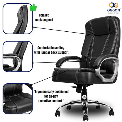 Oggon Charmer High Back Ergonomic Executive Leatherette Office Chair with Lumbar Support