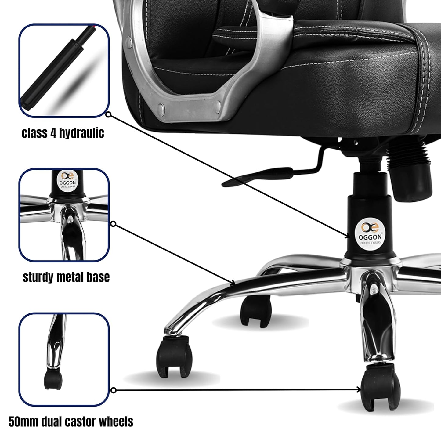 Oggon Charmer High Back Ergonomic Executive Leatherette Office Chair with Lumbar Support