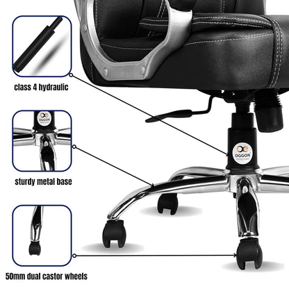 Oggon Charmer High Back Ergonomic Executive Leatherette Office Chair with Lumbar Support
