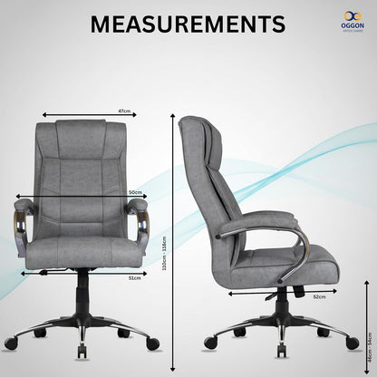 Oggon Alexander grey executive revolving chair with height adjustment and recline