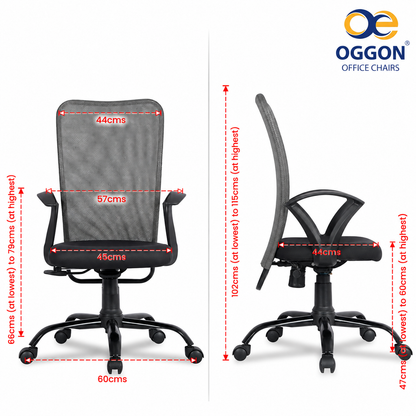 Oggon Breeze Mid Back Mesh Ergonomic Office Chair