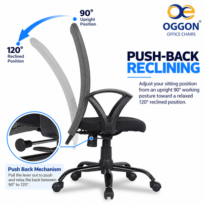 Oggon Breeze Mid Back Mesh Ergonomic Office Chair