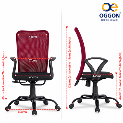 Oggon Breeze Mid Back Mesh Ergonomic Office Chair