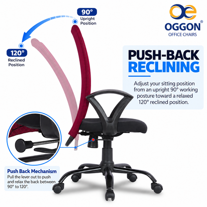 Oggon Breeze Mid Back Mesh Ergonomic Office Chair