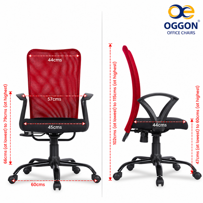 Oggon Breeze Mid Back Mesh Ergonomic Office Chair