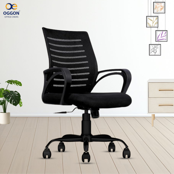 Oggon Irish ergonomic mid back mesh office chair with 360 degree swivel