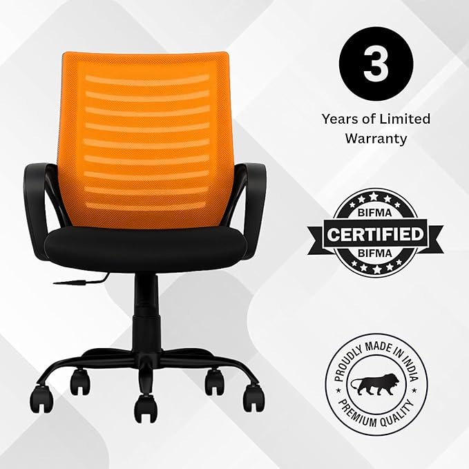 Oggon Irish ergonomic mesh chair with armrests for desk height comfort