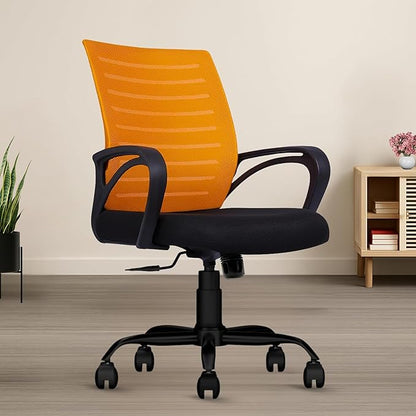 Oggon Irish mid back office chair with sturdy base and smooth caster wheels