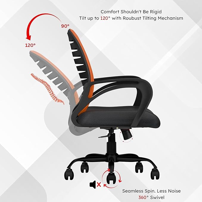 Oggon Irish mesh office chair in black for compact work from home setups
