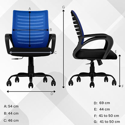 Oggon Irish mid back mesh chair for compact desks and small rooms