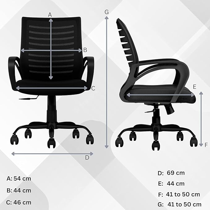 Oggon Irish mesh chair with cushioned seat for long study and work sessions