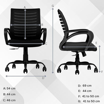 Oggon Irish mesh chair with cushioned seat for long study and work sessions