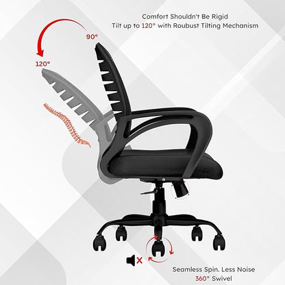 Oggon Irish mesh office chair with contoured lumbar support for the lower back